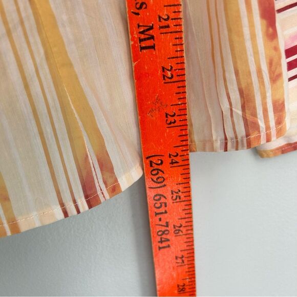 Naracamicie Striped Pink and Yellow Tie-Dye Wrinkle Button-Up Shirt Sz III or 6 - Picture 9 of 13